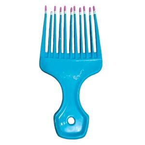 Vintage 1980s USA  Large Color Dip Hair Pick Lift Comb Teal